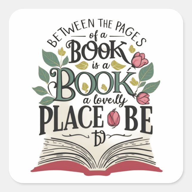 Seiten mit Überklemmenaufkleber Quadratischer Aufkleber (Vorderseite)