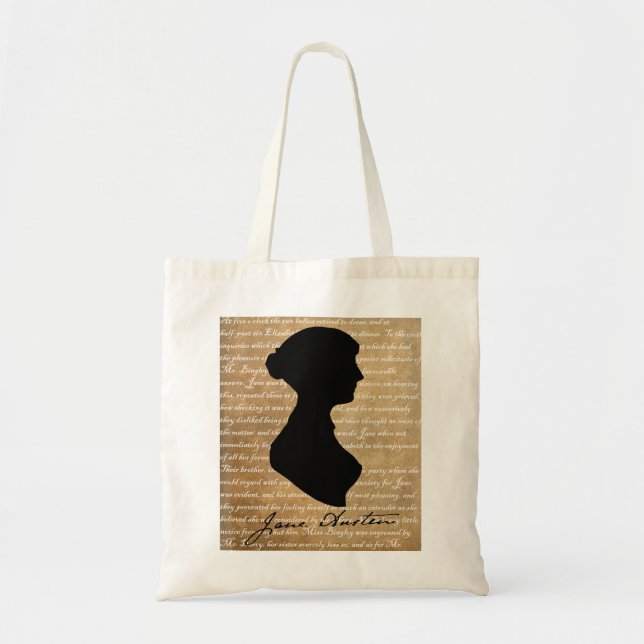 Seiten-Silhouette Janes Austen Tragetasche (Vorne)