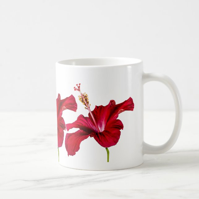 Seitenansicht der Blume des roten Hibiskus Kaffeetasse (Rechts)