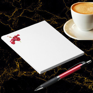 Seitenansicht der Blume des roten Hibiskus Notizblock