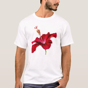 Seitenansicht der Blume des roten Hibiskus T-Shirt