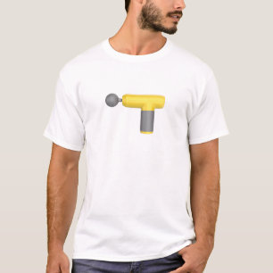 Seitenansicht der gelben Massagpistole T-Shirt