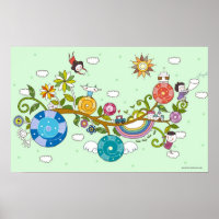 Seitenansicht der Kinder, die auf einem Zweig spie