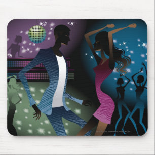 Seitenansicht der Menschen, die mit Mikrofon tanze Mousepad