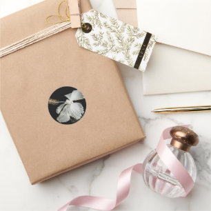 Seitenansicht des weißen Hibiskus Blume Runder Aufkleber