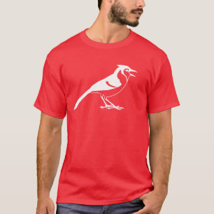Seitenansicht einer blauen Jay-Vogel-Silhouette T-Shirt