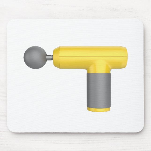 Seitenansicht einer gelben Massagpistole Mousepad (Vorne)