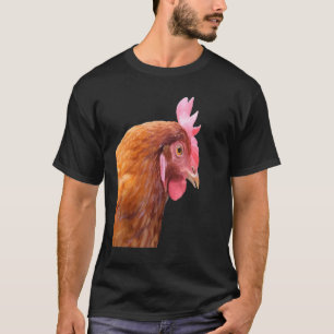 Seitenansicht eines Bauernhofhuhns im Vektorstil T-Shirt