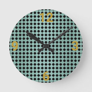 Seitengrüne schwarze geometrische Wandleuchte Runde Wanduhr