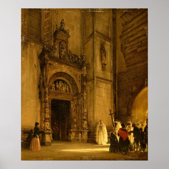 Seitenportal der Kathedrale Como, 1850 Poster (Vorne)