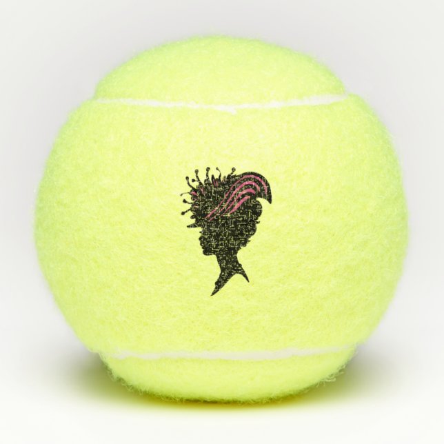 Seitenprofil Büste der Viktorianischen Lady Pink H Tennisbälle (Vorderseite)