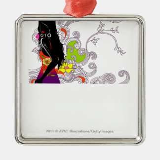 Seitenprofil einer Frauenaufstellung Ornament Aus Metall