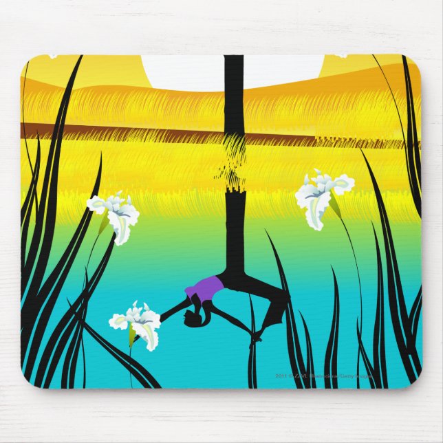 Seitenprofil eines übenden Yoga der Frau Mousepad (Vorne)