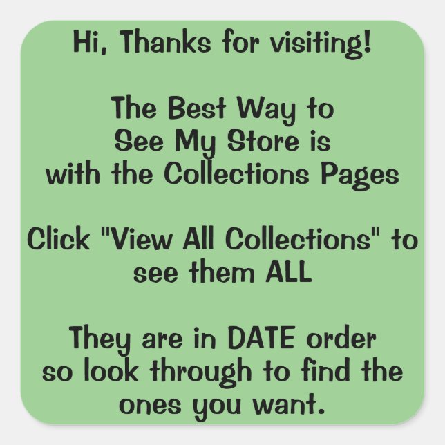 Seitenüberschrift für Auflistungen Quadratischer Aufkleber (Vorderseite)