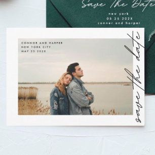 Seitenweise QR-Code einfach elegant Foto-Grenze Save The Date