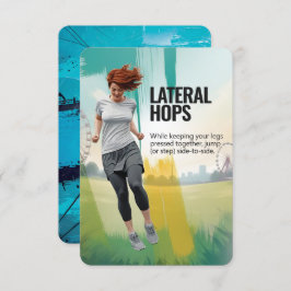 Seitliche Hops Fitness Card mit blauem Hintergrund Save The Date