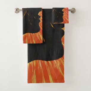 Seitliche Seite und Sonne Metaphysische Kunst de Badhandtuch Set