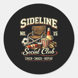 Seitliche Social Club Cheer Snack Wiederholung Soc Runder Aufkleber