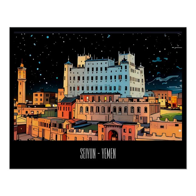 Seiyun Stadt - Jemen Poster (Vorderseite)