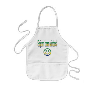 Sejam bem Vindos! Brasilien-Flaggen-Farben Kinderschürze