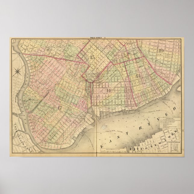 Sek. 1 Brooklyn Karte Poster (Vorne)