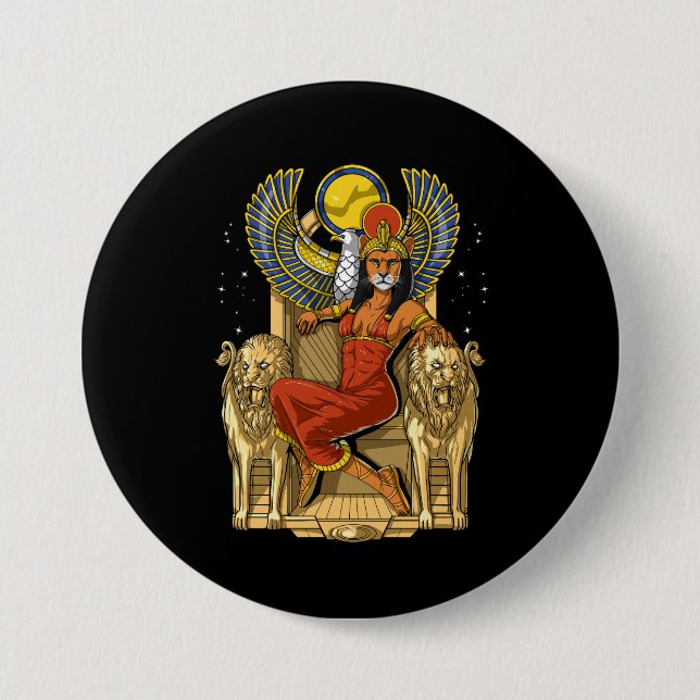 Sekhmet Egyptian Lioness Goddeß Button (Vorderseite)