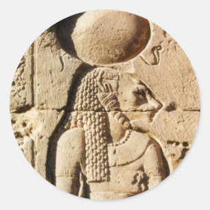 Sekhmet Löwin hieroglyphisch Runder Aufkleber