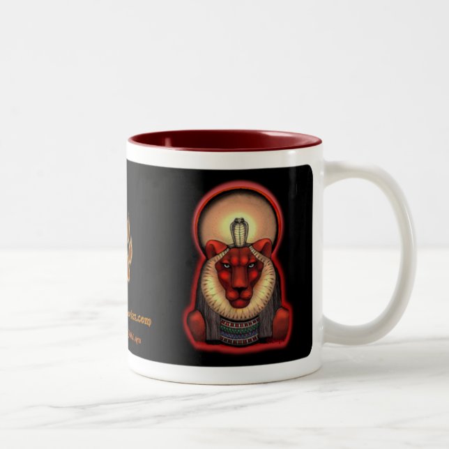 Sekhmet Tassen-Schwarzes, 11oz. Zweifarbige Tasse (Rechts)