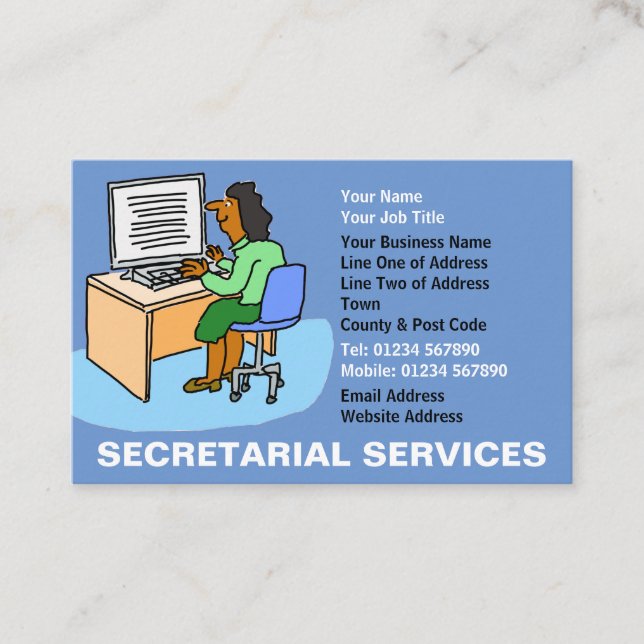 Sekretariatsdienste mit asiatischen Frauen. Visitenkarte (Vorderseite)