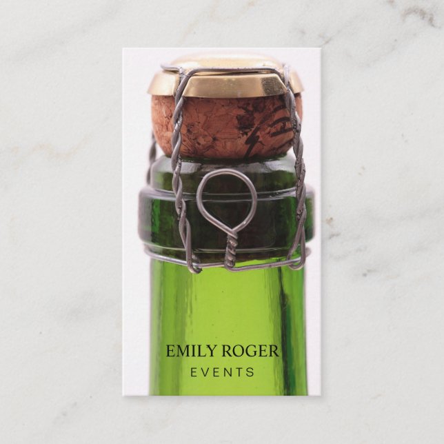 Sektflasche Visitenkarte (Vorderseite)