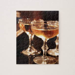 Sektglas goldener Toast Puzzle