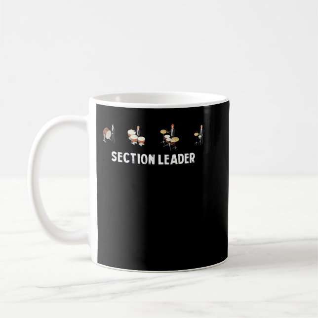 Sektionsleiter Marching Band Drumline Drummer133 Kaffeetasse (Links)