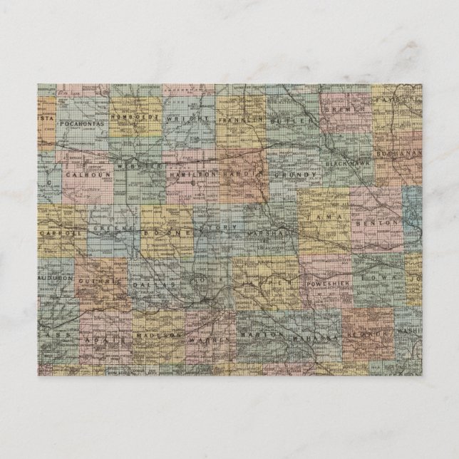 Sektorkarte von Iowa Postkarte (Vorderseite)