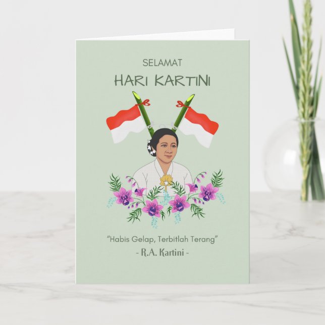 Selamat Hari Kartini Happy Kartini Day Indonesisch Karte (Vorderseite)