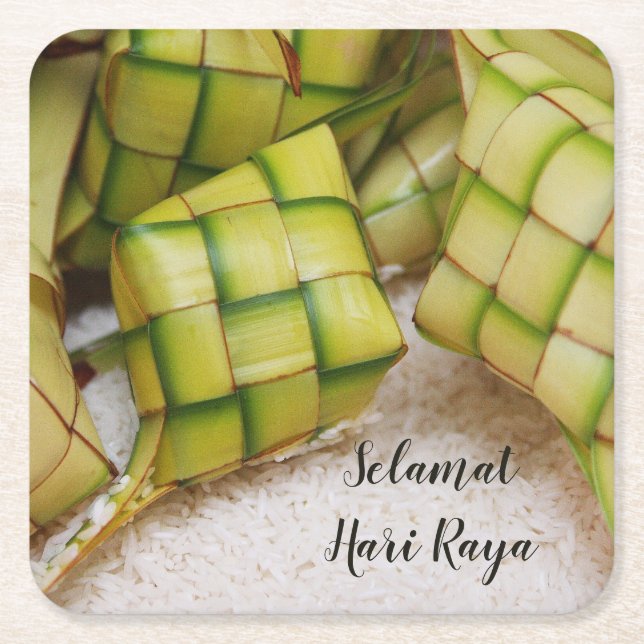 Selamat Hari Raya Getränk-Untersetzer Rechteckiger Pappuntersetzer (Vorderseite)