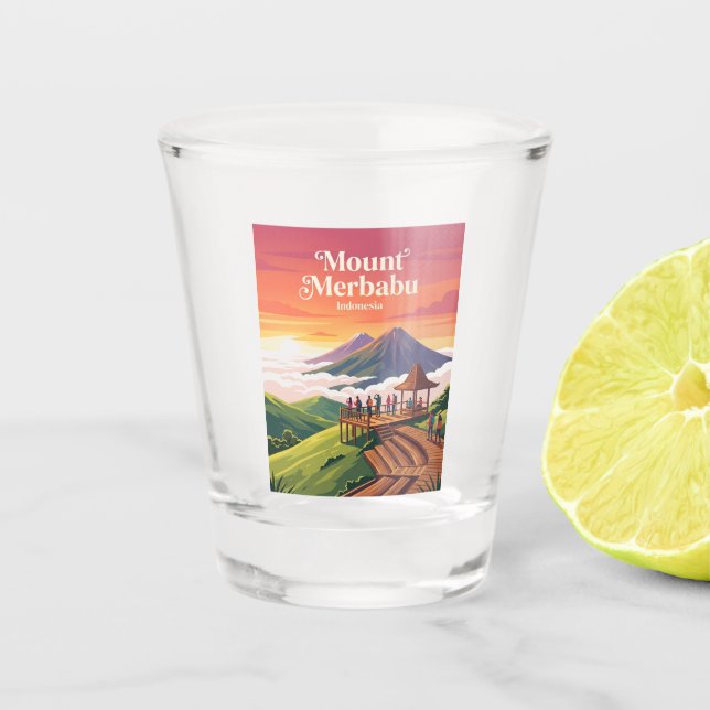 Selasar Pagi am Mount Merbabu Indonesien Schnapsglas (Vorderseite)