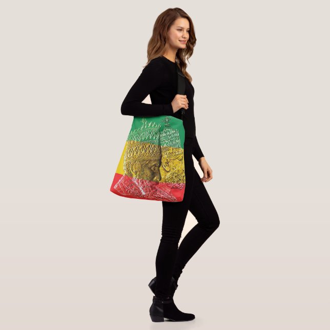 Selassie Menelik Large Cross Body Toag Tragetaschen Mit Langen Trägern (Am Model)