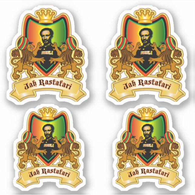 Selassie Rasta Wappen Aufkleber (Vorderseite)