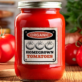 Selbst angebaute Tomaten mit rostigem Hintergrund Quadratischer Aufkleber
