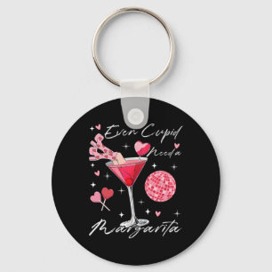 Selbst Cupid braucht einen Margarita Valentinstag Schlüsselanhänger