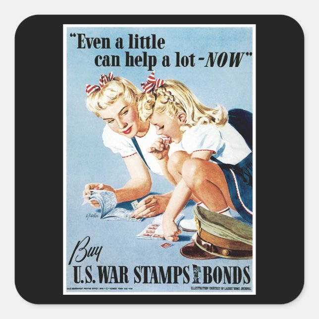 Selbst ein bisschen kann Alot JETZT helfen Quadratischer Aufkleber (Vorderseite)