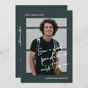 Selbst eine Pandemie-Eine-Foto-Blue-Graduation-Par Einladung