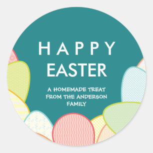 Selbst gemachte Pastell-Eier Ostern-Leckerei-  Runder Aufkleber