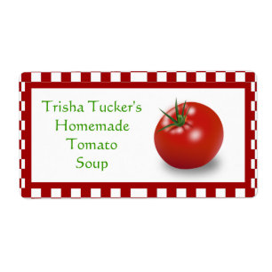 Selbst gemachter Tomate-Suppen-Aufkleber