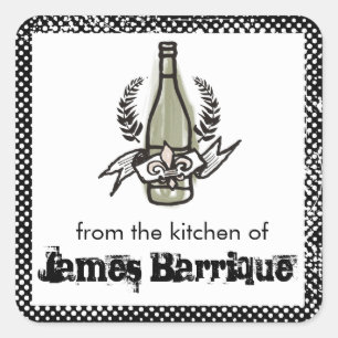 Selbst gemachter Wein des kundenspezifischen Quadratischer Aufkleber