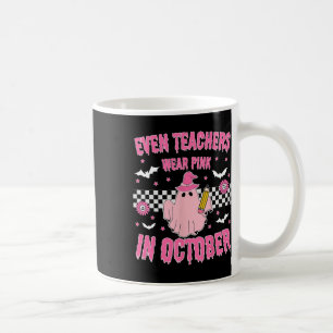 Selbst Lehrer tragen Pink im Oktober Halloween Bre Kaffeetasse