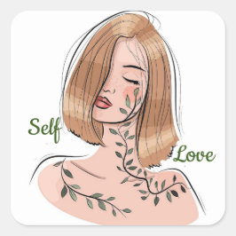 Selbst-Liebe Quadratischer Aufkleber