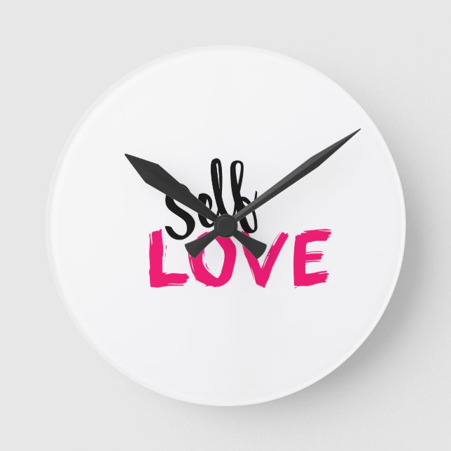 Selbst-Liebe Runde Wanduhr (Vorderseite)