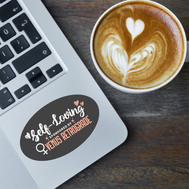 Selbst-Liebe Schwarz Ovaler Aufkleber (Von Creator hochgeladen)