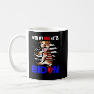 Selbst mein Hund hasst Biden USA Flag Pitbull T -  Kaffeetasse